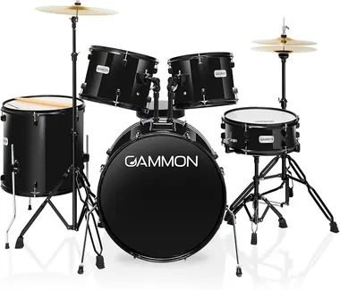 Gammon Percussion full-size 5-piece complete drum kit in black