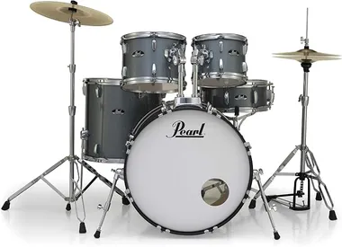 Pearl Roadshow 5-piece complete drum kit in charcoal metallic finish